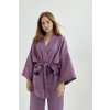 Ľanové kimono Monks Purple Veľkosť: M