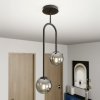 EMIBIG LIGHTING Stropné svietidlo Atria, dymovo sivé/čierne, výška 76 cm, 2 svetlá. - 1384/2