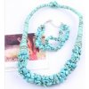 Set náhrdelník + náramok s kamienkami tyrkysový