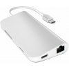Replikátor portov Satechi Aluminium Type-C Multi-Port Adapter (HDMI 4K, 3x USB 3.0, MicroSD, Ethernet) - Silver (ST-TCMAS)