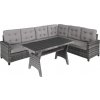 tectake Rattan Lounge Catania sivá