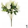 Kytica ruža, eucalypt, zeleň 49cm biela 247682B - Umelé kvety