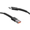 MobilNET KAB-0234-USB-TYPEC Dátový a nabíjací pletený USBUSB-C, 3A, 1m, černý