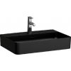Laufen VAL - Umývadlo, 60x42 cm, s prepadom, otvor na batériu, matná čierna H8102837161041