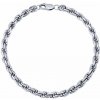 Silvego Strieborný náramok pánsky prepletaný Rope 4,5 mm MW0488BM