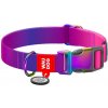 Waudog gradient nylon dog collar with QR code, purple , size M