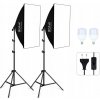 Softbox PULUZ 50x70 cm, 2x štúdiové lampy s LED žiarovkami