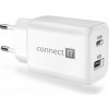 CONNECT IT USB nabíjačka, USB-A, USB-C, biela, CWC-2080-WH