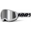 Okuliare 100% Strata 2 New White (strieborné plexi)