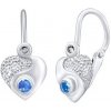 Silvego Strieborné detské náušnice srdce so Swarovski® Zirconia SILVEGOB70205LB