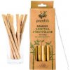 Pandoo Krátka bambusová slamka s čistiacou kefkou 12 ks