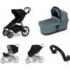 Mestský kočík Thule Urban Glide 4-wheel Black + Korbička Bassinet Mid blue SET 5v1