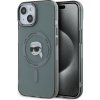 Karl Lagerfeld IML Karl Head Metal Frame MagSafe Zadní Kryt pro iPhone 15 Black KLHMP15SHLSKIK