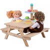 Bigjigs Toys Dřevěná pikniková lavička pro panenky