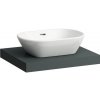 Laufen Lani Umývadlová doska 60 cm, s výrezom uprostred, vrátane 2 držiakov na stenu, sivá prevádzka H4046411122661
