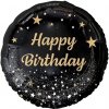 Godan Fóliový balón čierno zlatý Happy birthday