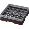 Cambro Skleněný koš 500x500 mm, 25 polí, ø 87 mm, výška 90 mm, hnědý | CAMBRO, Camrack