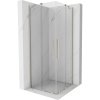 Mexen Velar Duo posuvná sprchová kabína 80 x 80 cm, priehľadný, brúsený nikel - 871-080-080-02-97