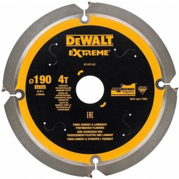 DeWALT DT1472 Rezný kotúč na cementovo-vláknité dosky, 190 x 30 mm, 4 zuby  od 50,13 € - Heureka.sk