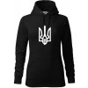 Ukrajina trojzubec veľký mikina dámská Cape s kapucí Čierna