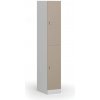 Šatníková skrinka S1 s úložnými boxmi, 2 boxy, 1850 x 300 x 500 mm, demont, otočný zámok, béžové dvere