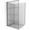 Mexen Kioto L, sprchová zástena Walk-In 120 x 200 cm, 8mm číre sklo čierny vzor, čierny profil, 800-120-103-70-77