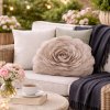 Eurofirany Okrúhla dekoračná obliečka FLORES – 3D kvet, , 40 cm kávová Polyester 40 cm kruh - možnosť úpravy rozmeru