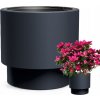 Okrúhly kvetináč Prosperplast sivý plast 8 l