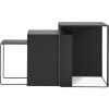 Ferm Living Sada troch stolíkov Cluster black - Ferm Living Kovový odkladací stolík Cluster Black – sada 3 ks