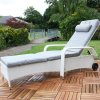 Mucola ležadlo na slnenie ratanové záhradné ležadlo ratanový nábytok ležadlo na terasu balkón ležadlo do sauny ležadlo do vane relaxačné ležadlo plážové ležadlo - biele