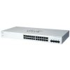 Prepínač Cisco CBS220-24T-4G, 24xGbE RJ45, 4xSFP, bez ventilátora - REFRESH CBS220-24T-4G-EU-RF