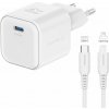 SWISSTEN GaN network adapter 1x USB-C 20 W PD, white + Data cable USB-CLighting 1,2 m, white 22070140