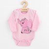 Dojčenské body s dlhým rukávom New Baby Happy Elephant pink 86 (12-18m)