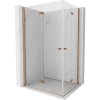 Mexen Mist-F Duo, skladací sprchový kút 85 x 80 cm, priehľadný, brúsená meď - 8A6-085L-080P-65-00