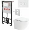 Alcadrain Set modulu do sádrokartonu, WC Urban Vort, sedátka a tlačítka bílá mat M1976 1 set