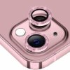 ENKAY sklá s trblietavými rámčekmi na ochranu šošoviek zadného fotoaparátu pre iPhone 14 / 14 Plus - ružová - možnosť vrátiť tovar ZADARMO do 30tich dní