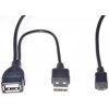 PremiumCord KUR-21 micro USB 2.0, USB A F + USB A M - Micro USB M, OTG, 1m