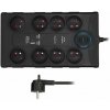 Solight prepäťová ochrana, 8z, USB A+C, 2m, čierna PO80B