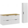 Comad Kúpeľňová zostava Casad s doskou a skrinkami 120 cm biela/dub artisan