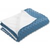 Biante Detská obojstranná deka Minky bodky/Polar MKP-044 Kovovo modrá 100x150 cm