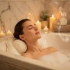 Relaxačný vankúš do vane s prísavkami (Ergonomická opierka hlavy a krku pre pohodlný a uvoľnený kúpeľ)