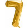 PartyDeco Fóliový balón číslo 7, 86cm zlatý