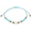 Náramok shamballa s perleťou a brúsenými korálikmi - 1 ks 3 mint