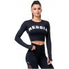 Nebbia Sporty HERO crop top s dlhým rukávom 585 black