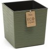 Kvetináč LAMELA, kvetináč JUKA ECO DLUTO - vrúbok 25 x 25 cm, výška 26 cm, zelený (1311117387)