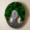 Machové hodiny Strom života zo stabilizovaného machu - 80 cm, S podsvietením