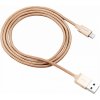 Canyon 1m zlatý opletený CNS-MFIC3GO - lightning USB kábel na iPhone MFI