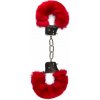 Sinner Gear Plyšové putá červené - Komfortné zapínanie s reťazou