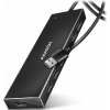 Axagon HUE-F7A, 7x USB 3.2 Gen 1 ALU FLAT CHARGING húb, micro USB napájací konektor, kábel USB-A 1m (HUE-F7A)