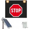 Značka s výstražným svetlom so solárnym napájaním, Stop